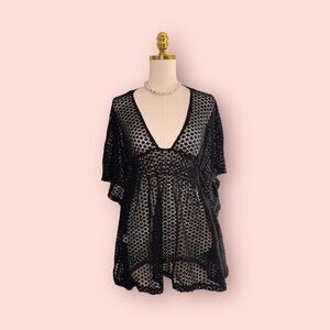 Forever 21 Black Sheer Swim Coverup